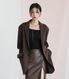 Boyfriend Single Blazer BROWN