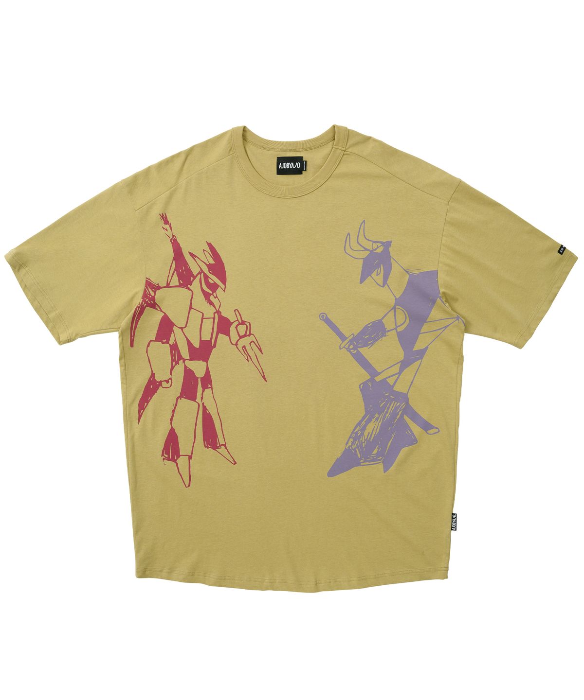 아조바이아조(AJOBYAJO) Robots Duel Oversized T-Shirt [Mustard]