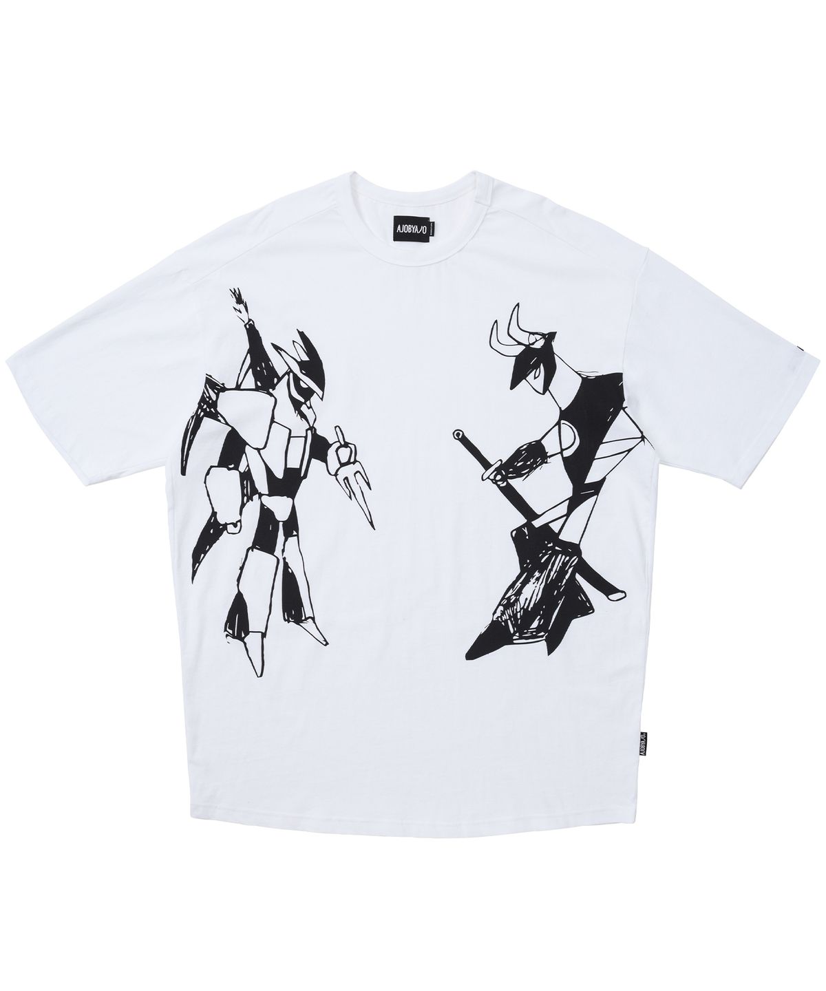 아조바이아조(AJOBYAJO) Robots Duel Oversized T-Shirt [White]