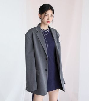 Boyfriend Single Blazer GREY