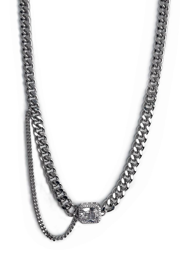 TWICE 着用☆関税込☆BLACKPURPLE★Square Cubic Chain Necklace TWICE 着用☆【BLACKPURPLE】☆Square Cubic Chain Necklac.e