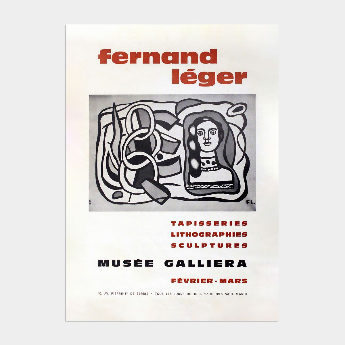 멜팅스튜디오(MELTING STUDIO) 미드 센츄리 모던 액자 인테리어 포스터 / 36번 Fernand Leger-Composition au medaillon