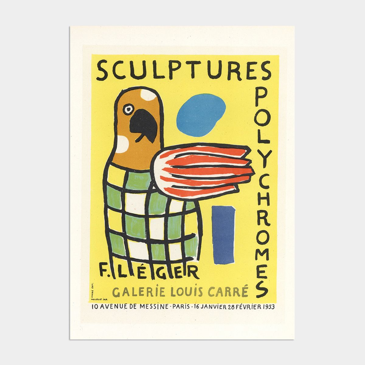 멜팅스튜디오(MELTING STUDIO) 미드 센츄리 모던 액자 인테리어 포스터 / 37번 Fernand Leger-Sculptures Polychromes Galerie Louis Carre