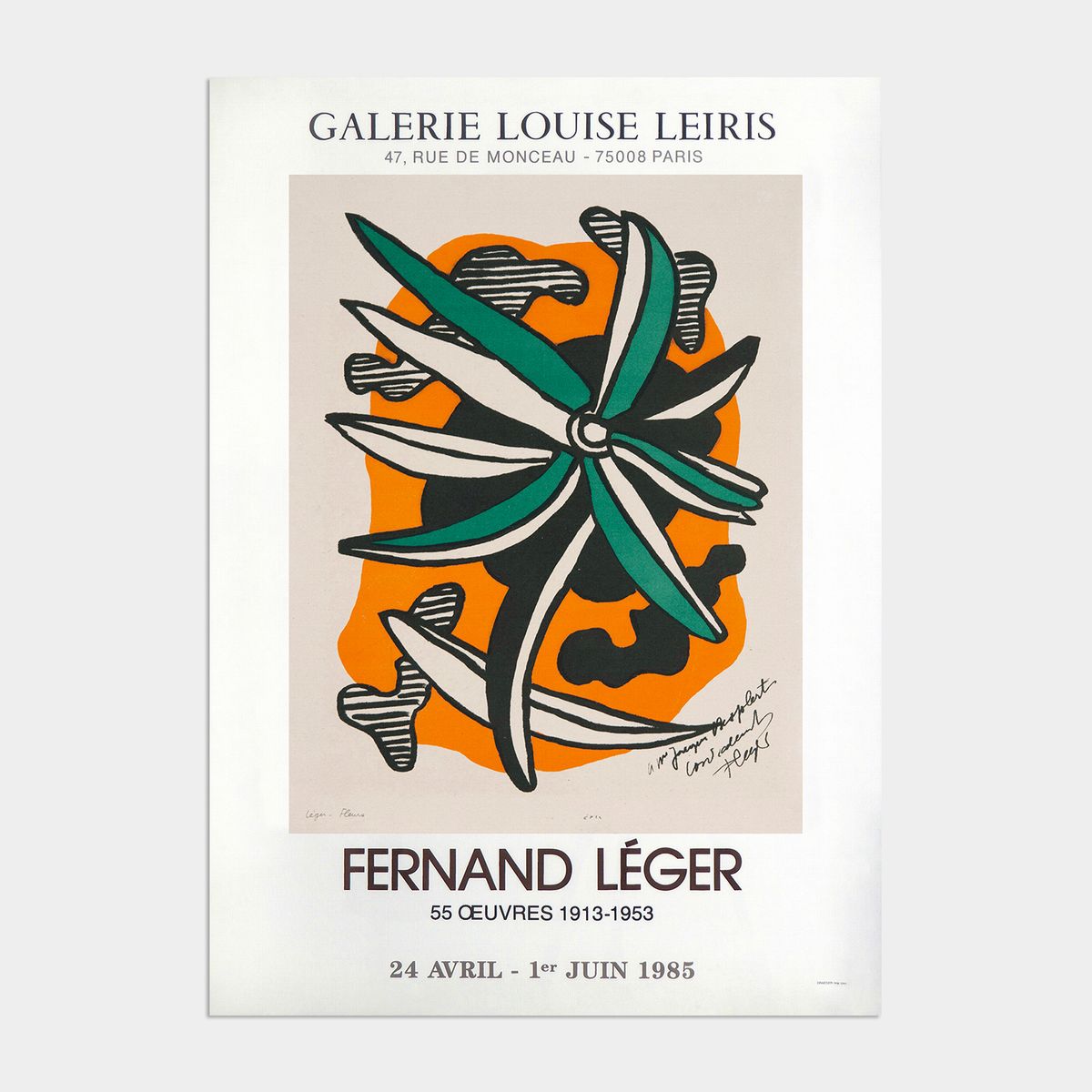 멜팅스튜디오(MELTING STUDIO) 미드 센츄리 모던 액자 인테리어 포스터 / 39번 Fernand Leger-La Fleur 1952