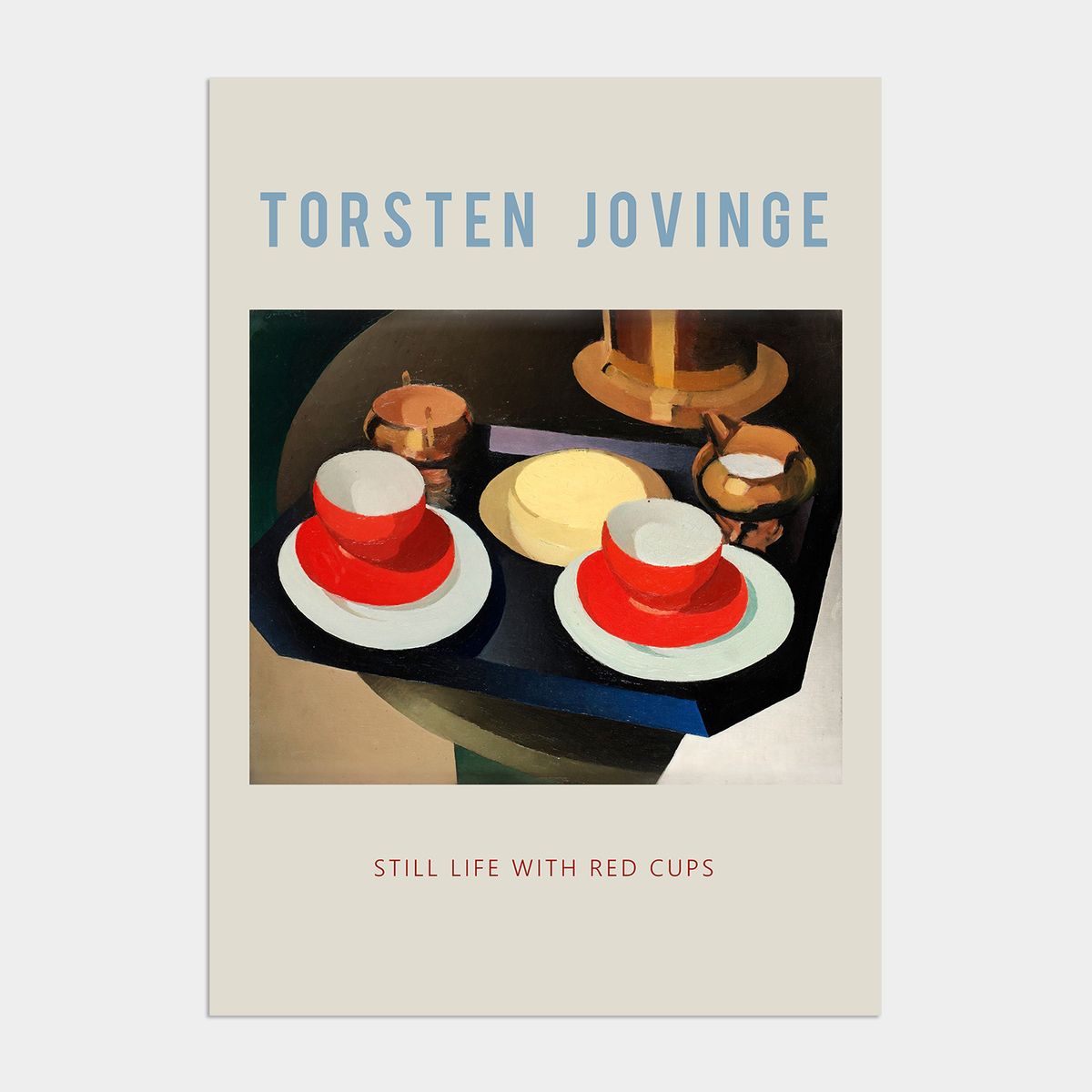 멜팅스튜디오(MELTING STUDIO) 미드 센츄리 모던 액자 인테리어 포스터 / 49번 Torsten Jovinge-Still Life with Red Cups