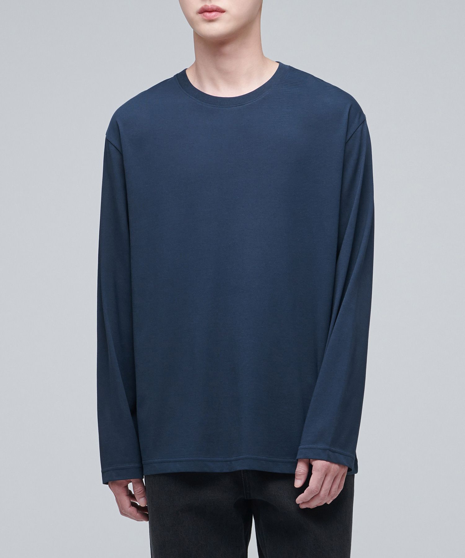 Tシャツ・カットソー *MUSINSA STANDARD* Ponte Crew Neck Long Sleeve T-Shirt Dark MUSINSA | MUSINSA STANDARD Ponte Crew Neck Long Sleeve T