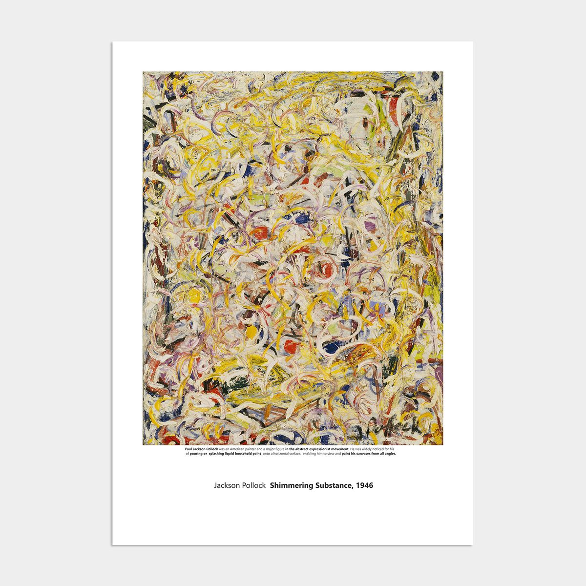 멜팅스튜디오(MELTING STUDIO) 미드 센츄리 모던 액자 인테리어 포스터 / 63번 Jackson Pollock-Shimmering Substance 1946