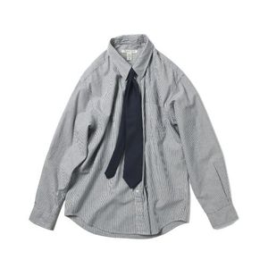 프렌치 스트라이프 셔츠 - 네이비