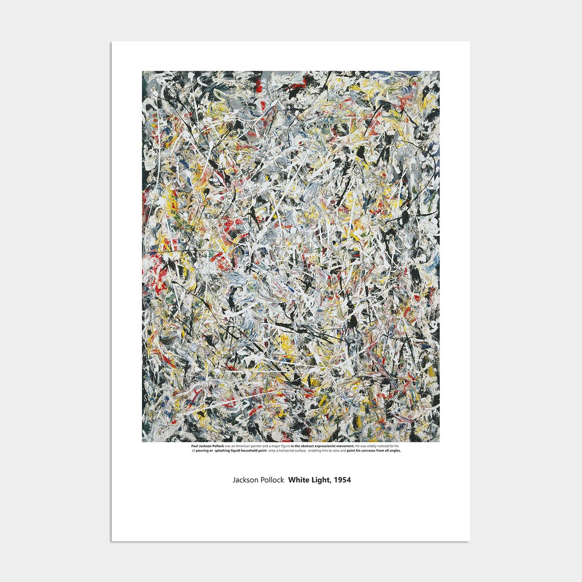 멜팅스튜디오(MELTING STUDIO) 미드 센츄리 모던 액자 인테리어 포스터 / 67번 Jackson Pollock-White Light 1954