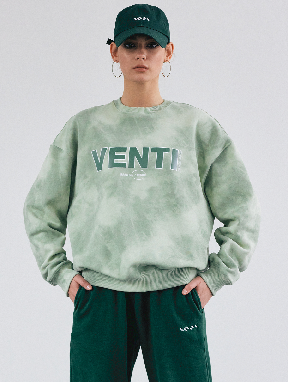 인지액티브(INJIACTIVE) VENTI TIE-DYE SWEATSHIRT 그린