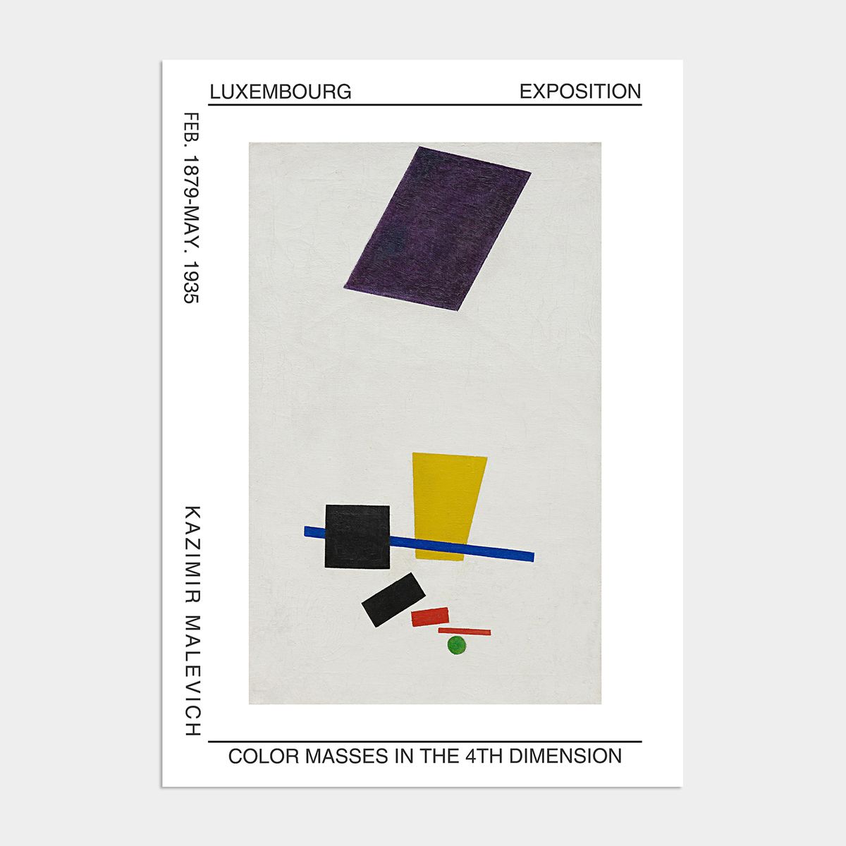 멜팅스튜디오(MELTING STUDIO) 미드 센츄리 모던 액자 인테리어 포스터 / 72번 Malevich-Color Masses in the 4th Dimension 1915