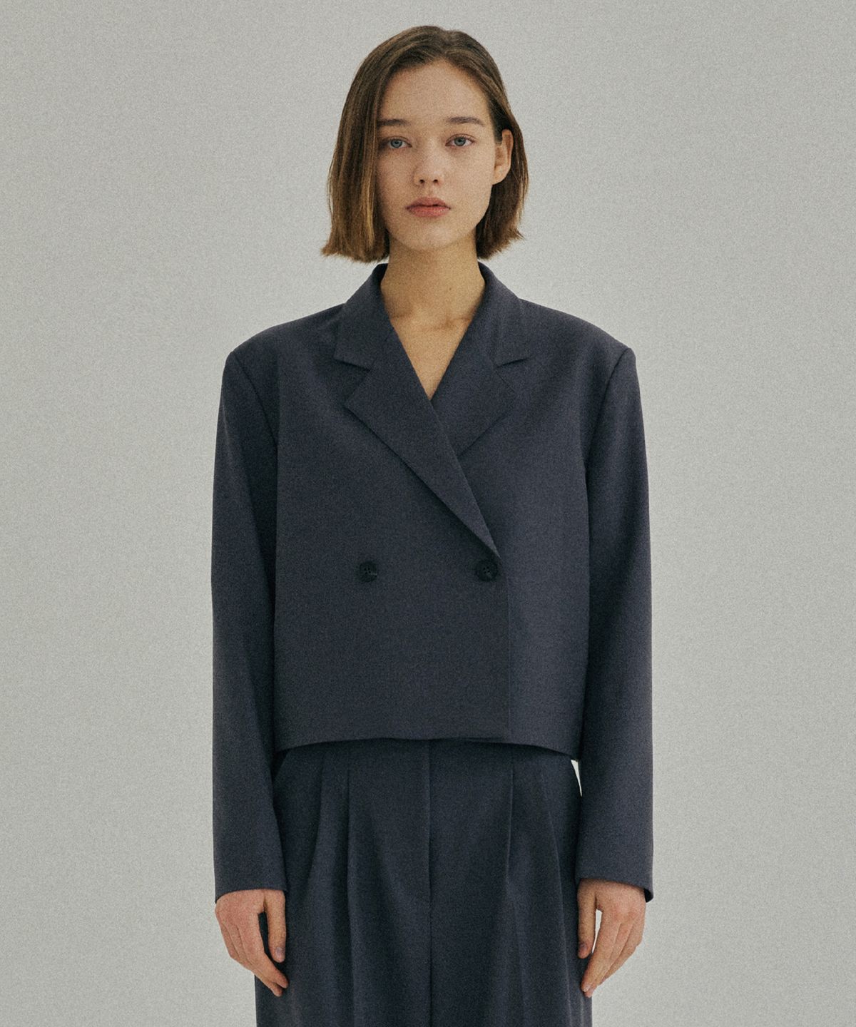 줄리아페페(JULIAPEPE) Signature Mood Crop Blazer (Blue Grey)