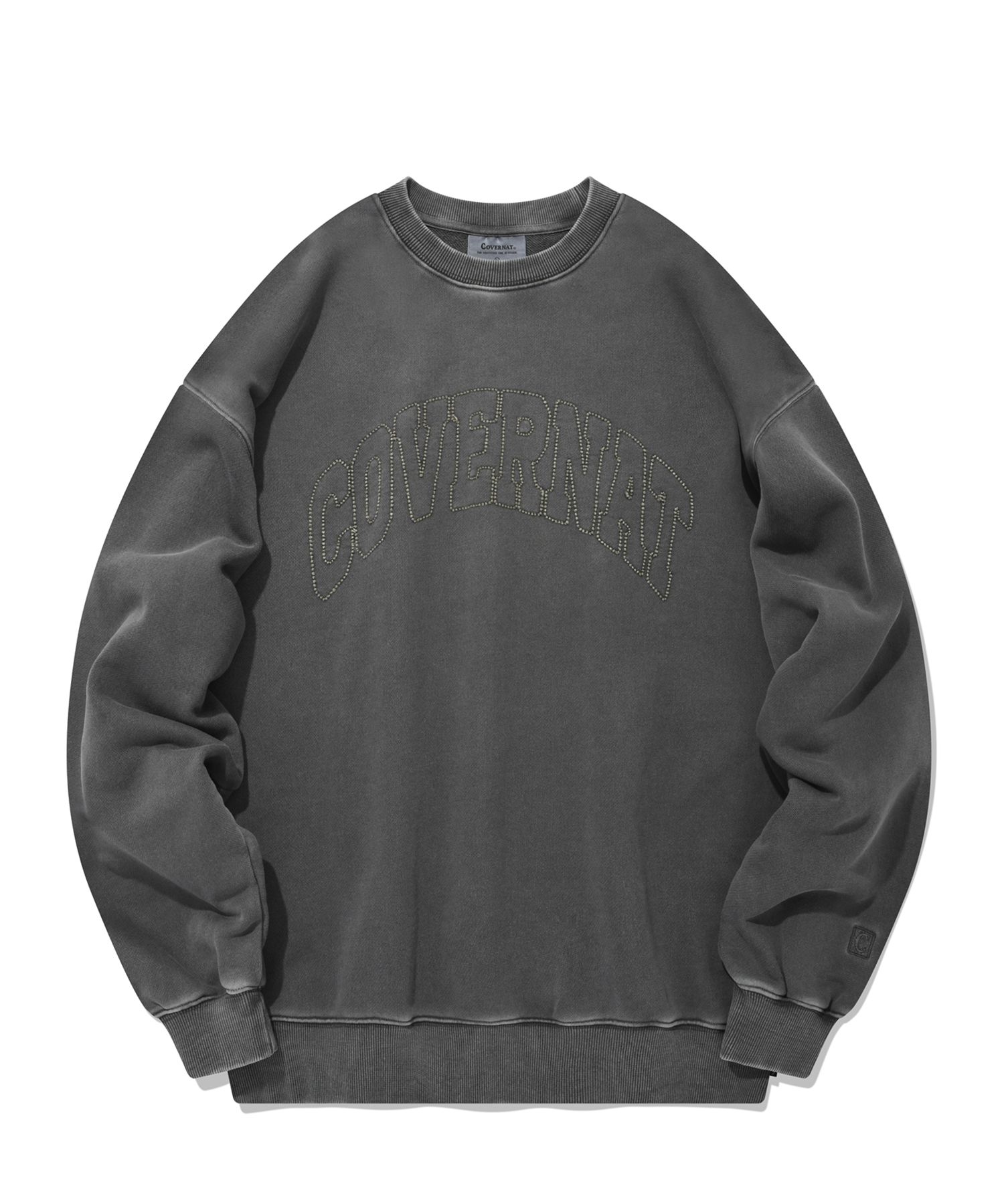 スウェット・トレーナー COVERNAT Arch Logo Man to Man Charcoal COVERNAT トレーナー スウェット 「COVERNAT」BIG ARCH APPLIQUE