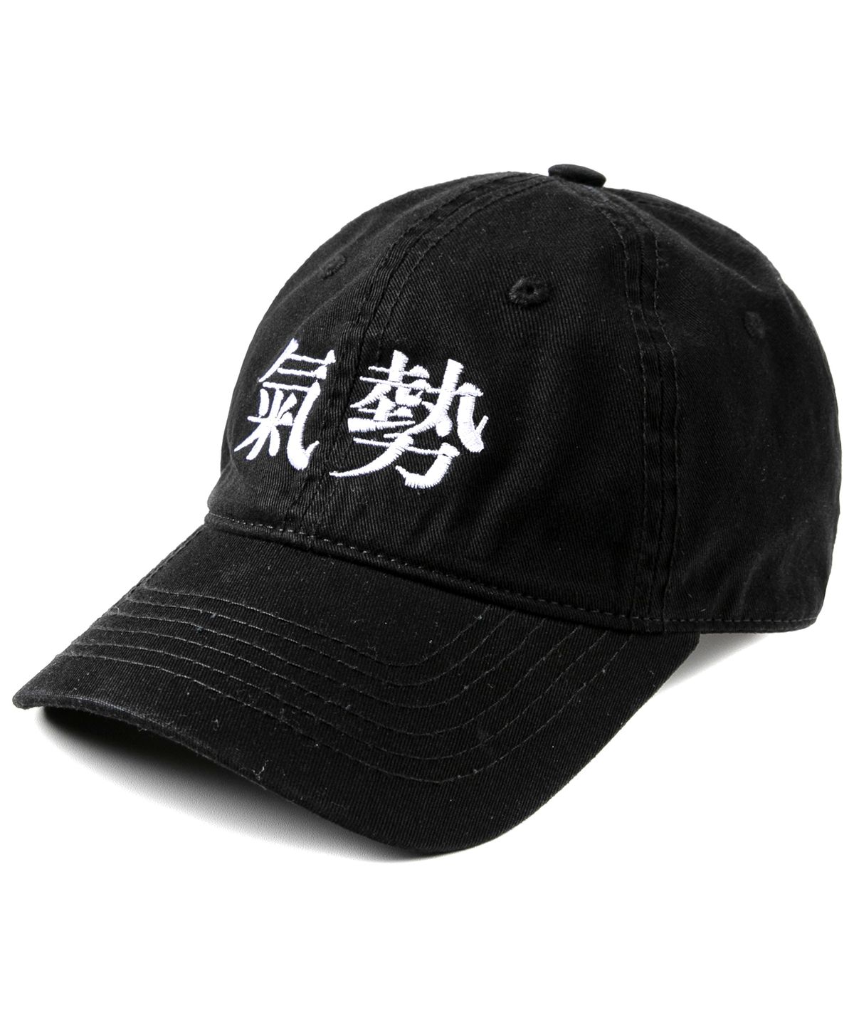 윅(WICK) 기세 한문자수 워싱 볼캡-블랙