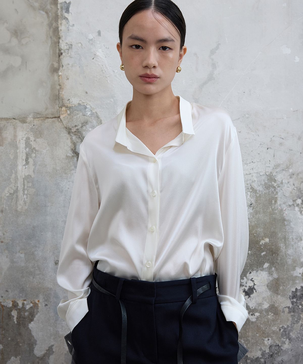 분닥세인츠(THE BOONDOCK SAINTS) Vintage Collar Silk Shirt White