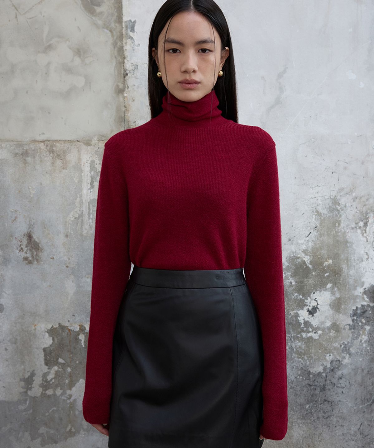 분닥세인츠(THE BOONDOCK SAINTS) Lambskin Leather Mini Skirt Black