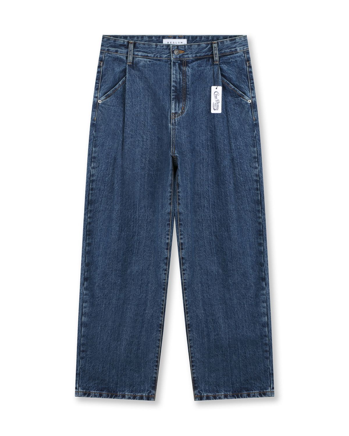 비슬로우(BESLOW) CONE MILL DEEP ONE TUCK JEAN MEDIUM WASHED