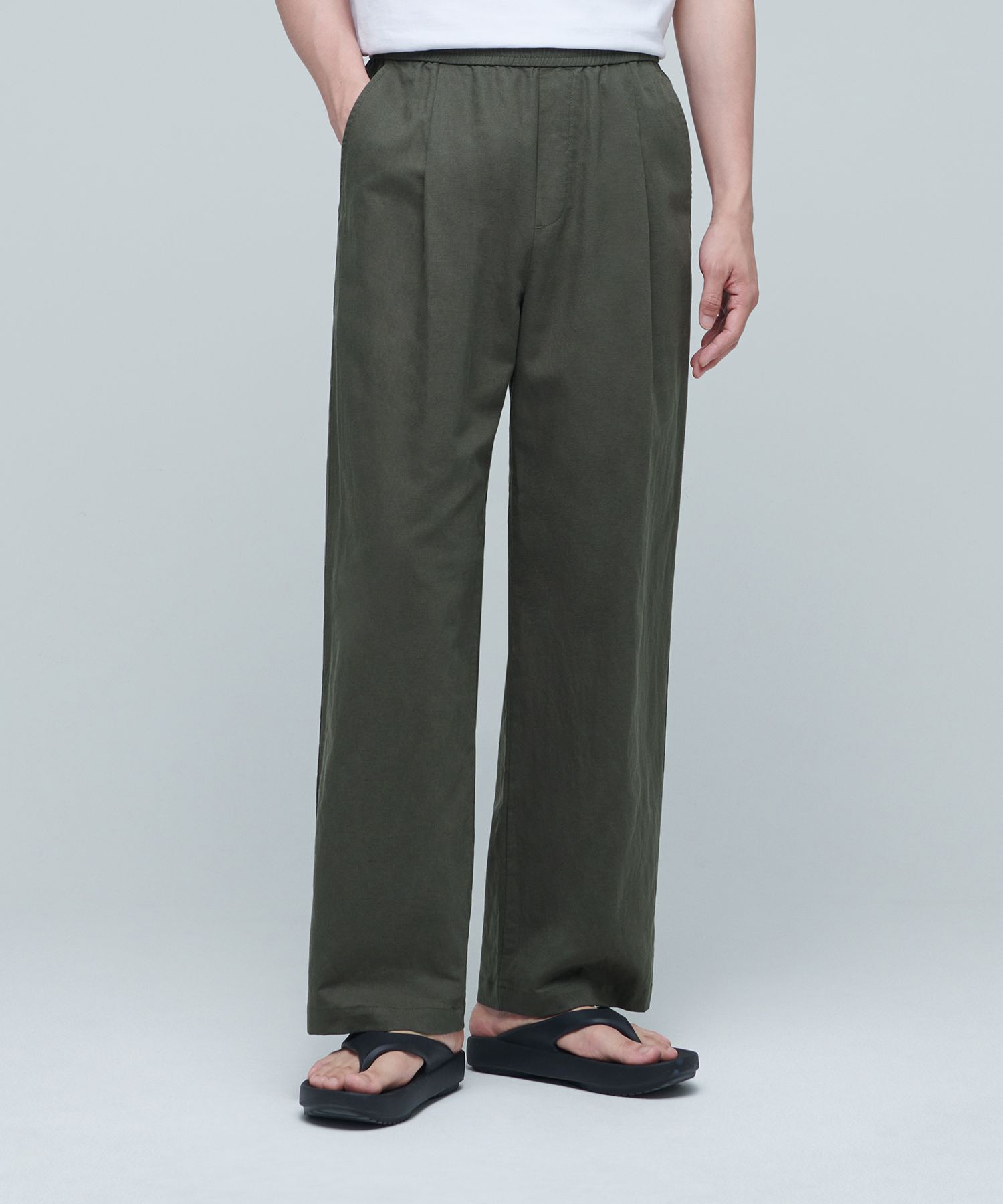 【MODERNIF】Easy Linen One-Tuck Wide Pants MUSINSA | MUSINSA STANDARD Cotton Linen One-Tuck Wide Pants