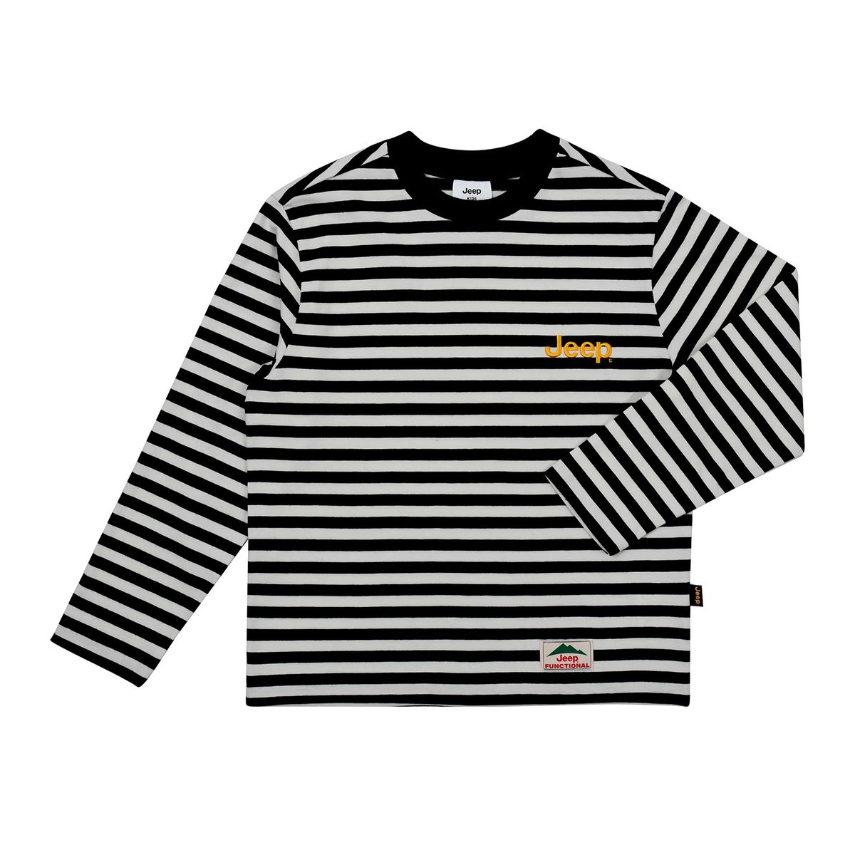 지프키즈(JEEPKIDS) 스몰로고 스트라이프 티셔츠_BK