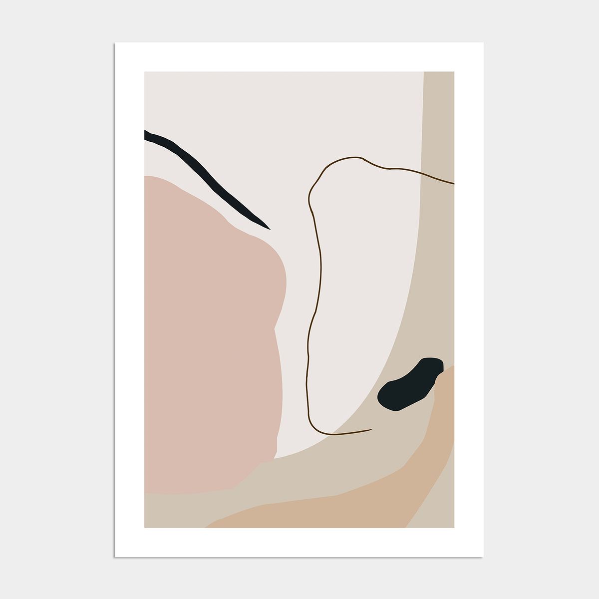 멜팅스튜디오(MELTING STUDIO) 미니멀 일러스트 액자 인테리어 포스터 / 25번 sand beige 01