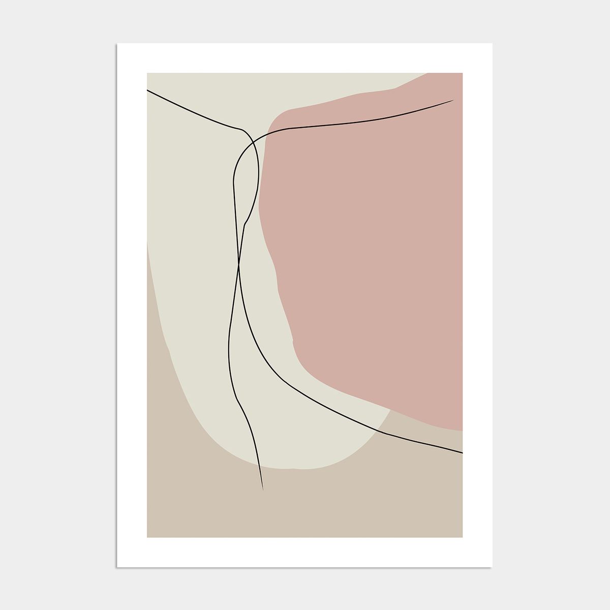 멜팅스튜디오(MELTING STUDIO) 미니멀 일러스트 액자 인테리어 포스터 / 27번 sand beige 03