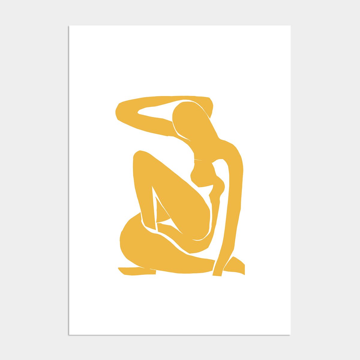 멜팅스튜디오(MELTING STUDIO) 미니멀 일러스트 액자 인테리어 포스터 / 52번 Matisse cut out-yellow