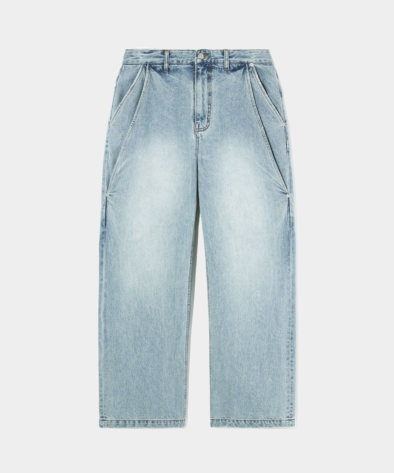【SATUR】(W) Vinales Retro One Tuck Denim Pants - Light Blue MUSINSA | SATUR (W) Vinales Retro One Tuck Denim Pants Mid Blue