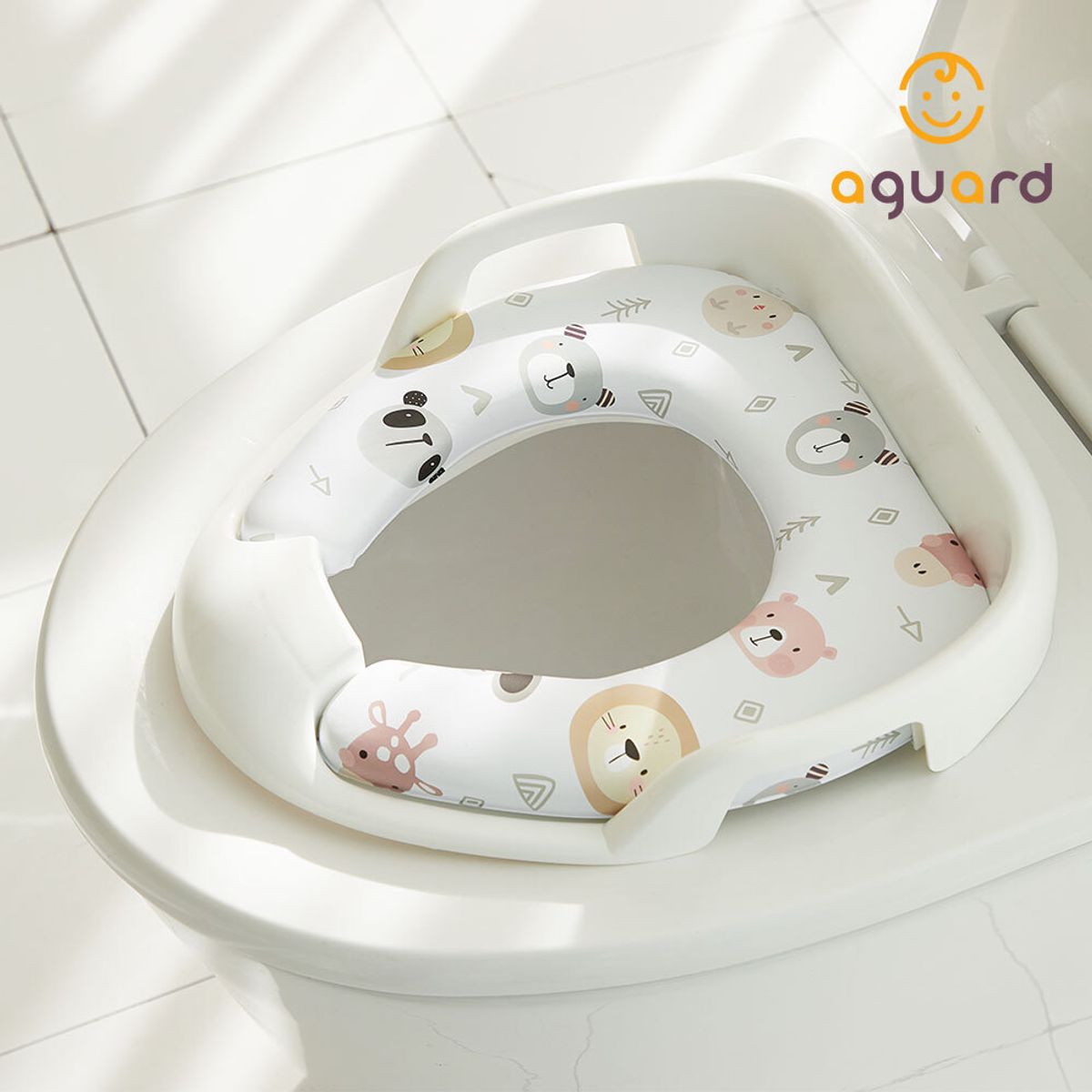 아가드(AGUARD) 유아 변기 커버 손잡이형 3종 1입 아기 배변 훈련 시트