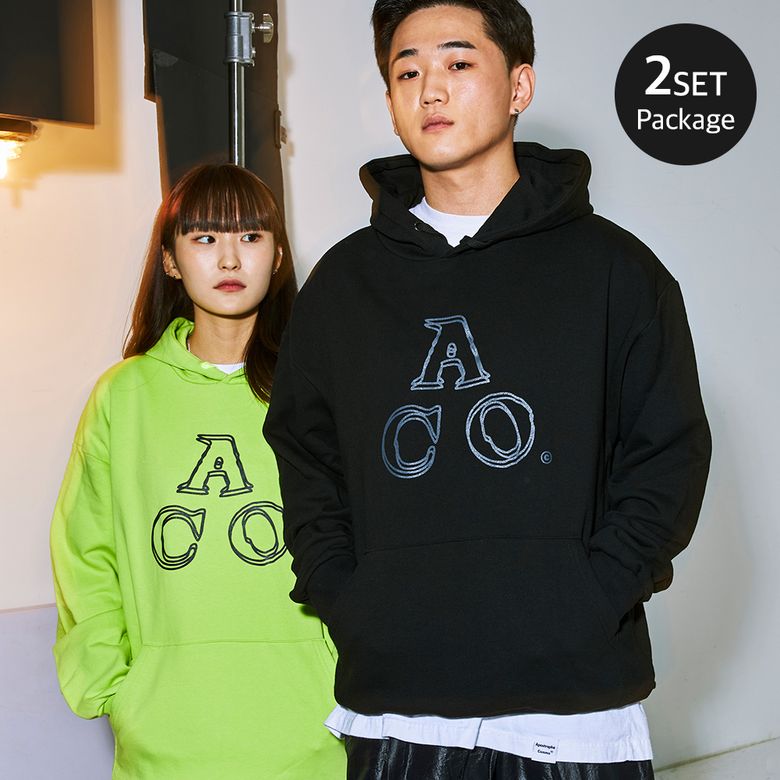 [2-PACKS] 2팩 로고 후드티셔츠 패키지 (16colors)