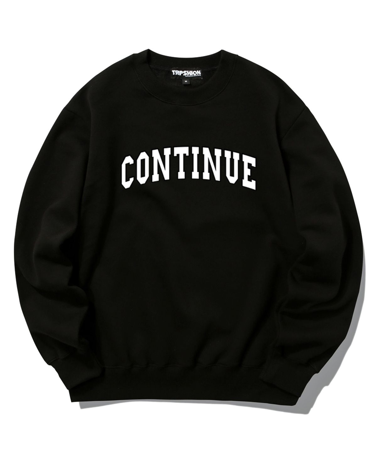트립션(TRIPSHION) CONTINUE LOGO 크루넥 - 블랙