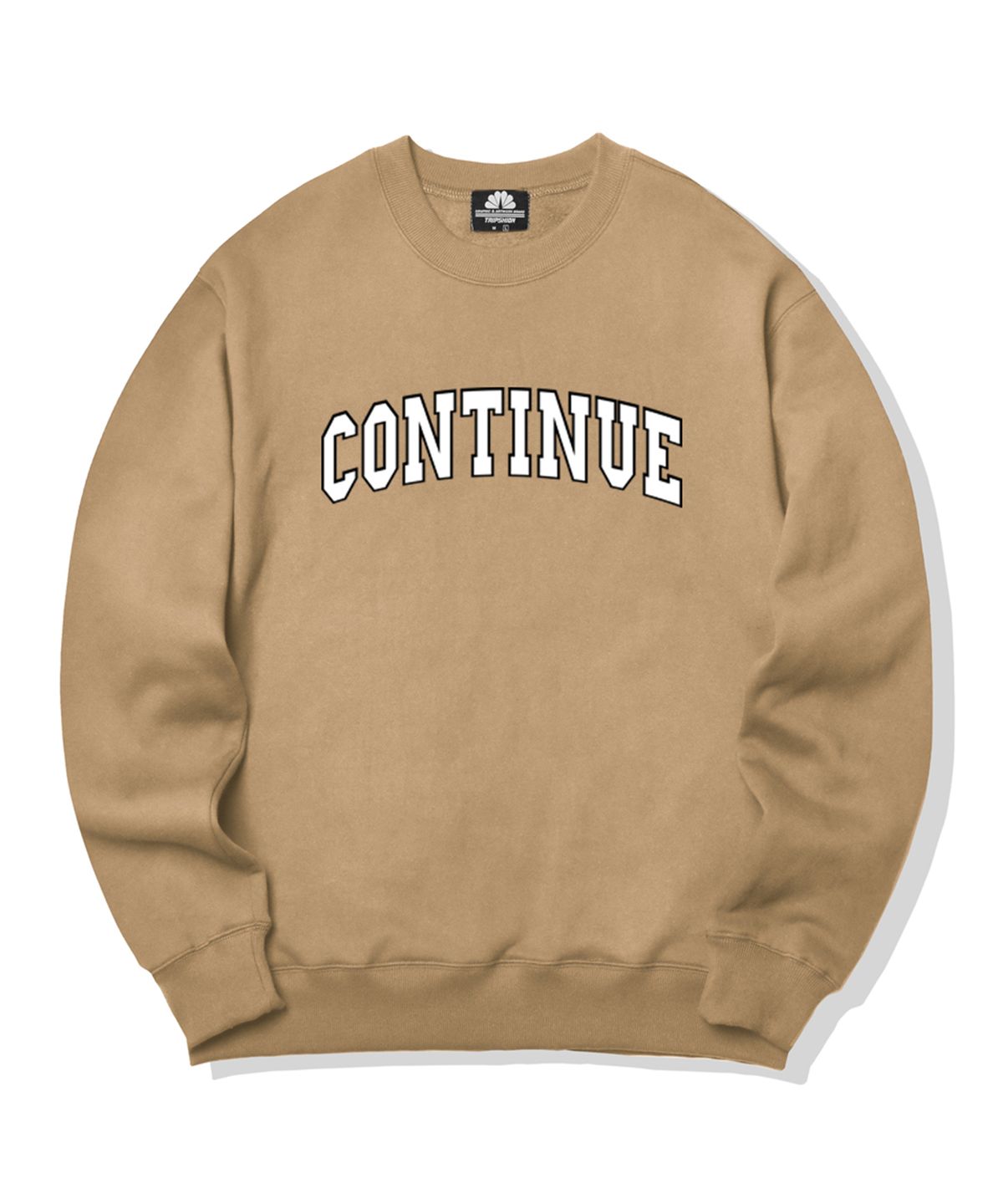 트립션(TRIPSHION) CONTINUE LOGO 크루넥 - 베이지