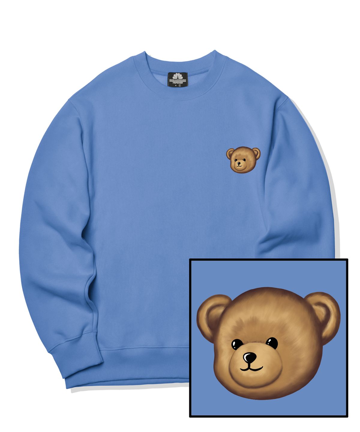 트립션(TRIPSHION) SMALL BEAR LOGO 크루넥 - 블루