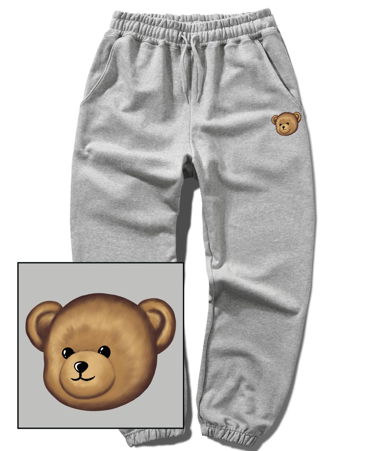 트립션(TRIPSHION) SMALL BEAR LOGO조거 스웨트 팬츠 - 그레이