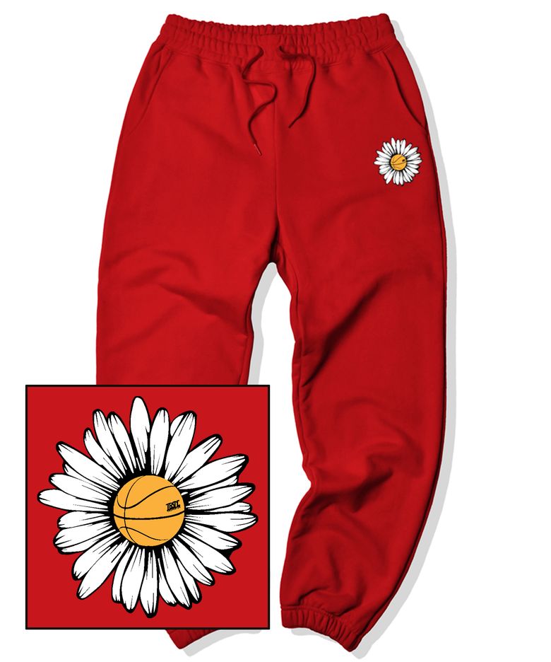 BIG DAISY LOGO 조거 스웨트 팬츠 - 레드