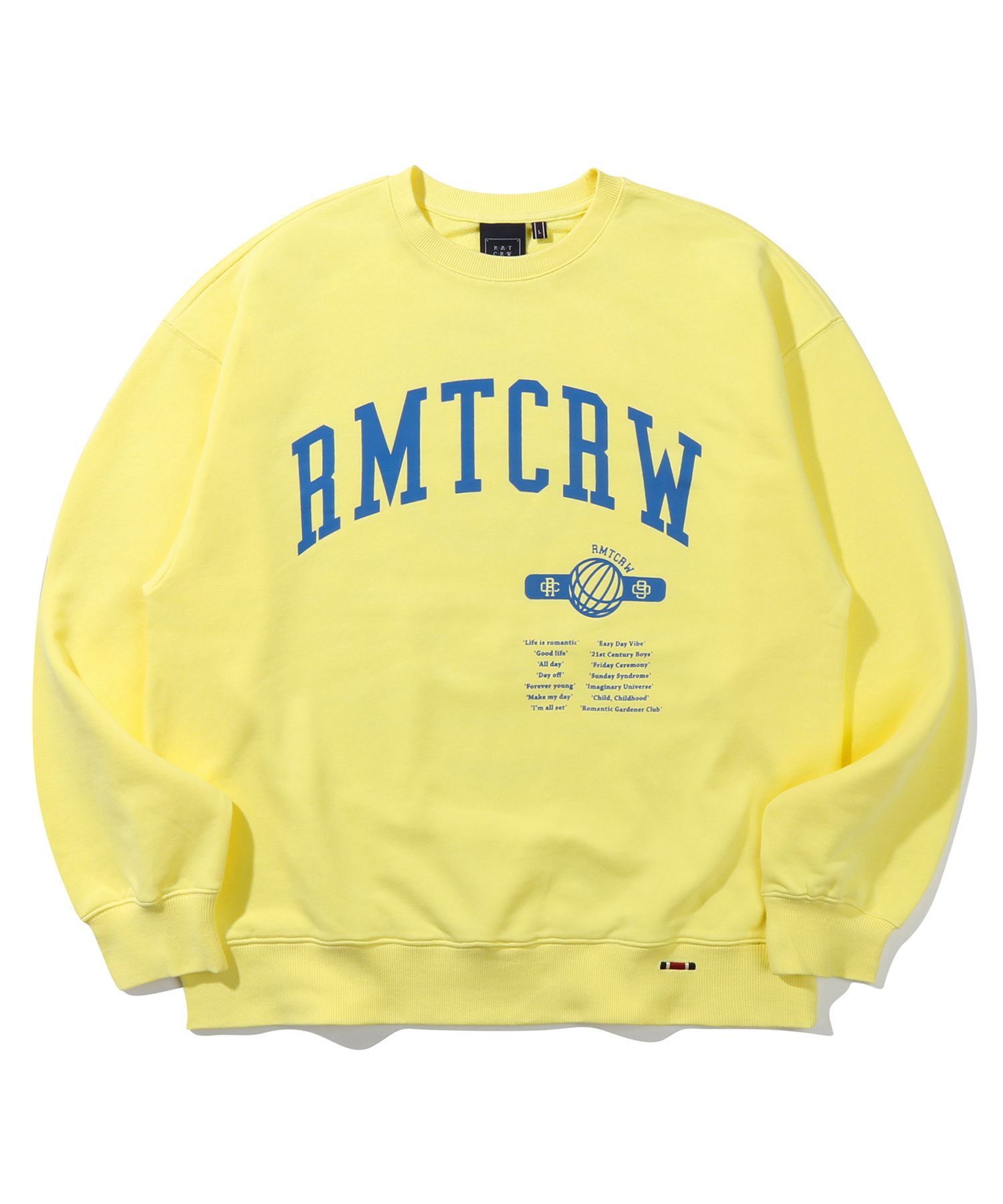 MUSINSA | ROMANTIC CROWN GLOBE SLOGAN SWEATSHIRT_LIGHT YELLOW