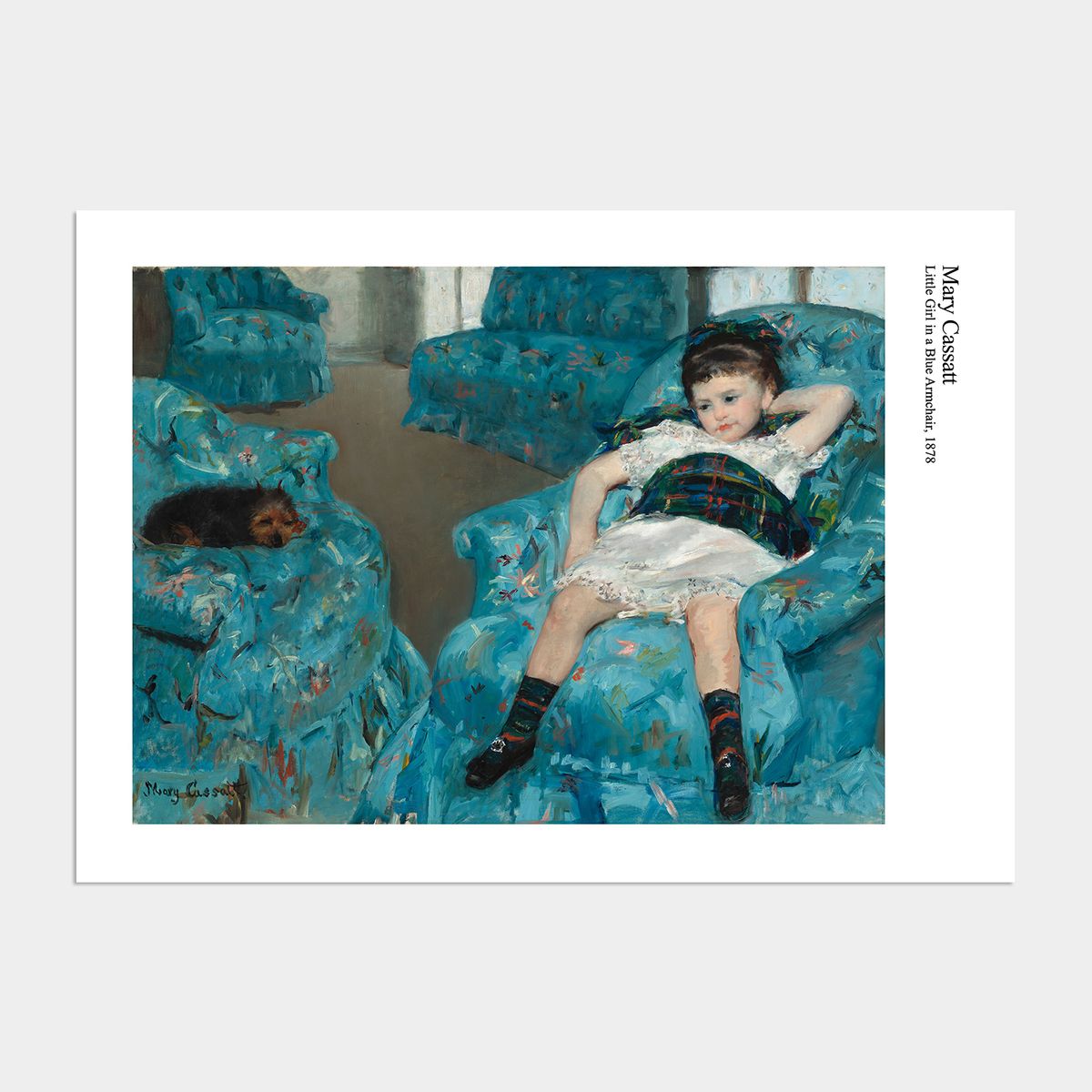 멜팅스튜디오(MELTING STUDIO) 매일 나의 그림 액자 인테리어 포스터 / 09번 메리카사트-파란 안락의자에 앉아 있는 어린 소녀