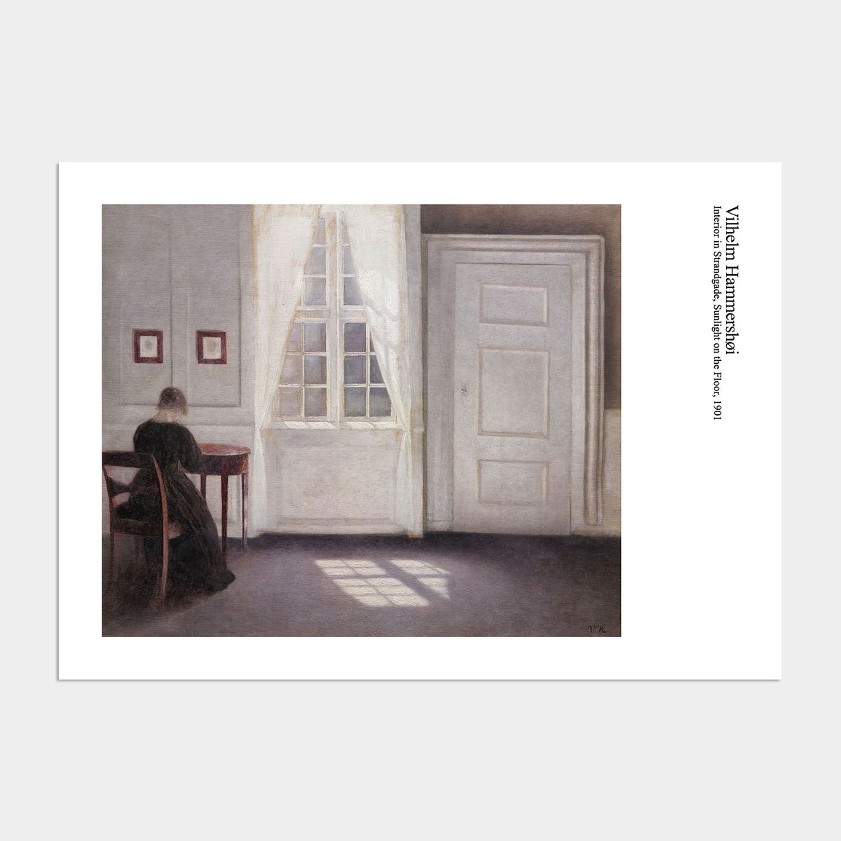 멜팅스튜디오(MELTING STUDIO) 매일 나의 그림 액자 인테리어 포스터 / 13번 빌헬름 하메르쇠이-실내에 비친 햇빛