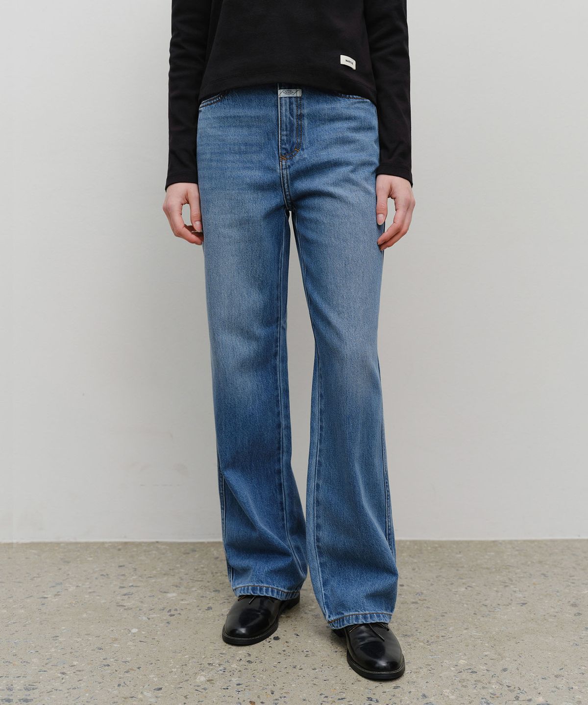 마리떼 프랑소와 저버(MARITHÉ + FRANҪOIS GIRBAUD) W HIGH STRAIGHT DENIM PANTS blue