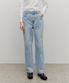 W HIGH STRAIGHT DENIM PANTS light blue