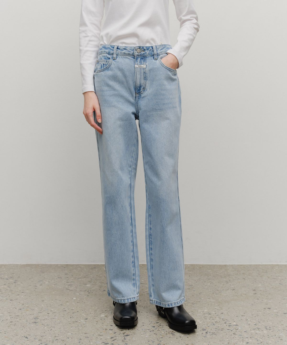 마리떼 프랑소와 저버(MARITHÉ + FRANҪOIS GIRBAUD) W HIGH STRAIGHT DENIM PANTS light blue