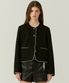Suede Crop Classic Jacket in Black