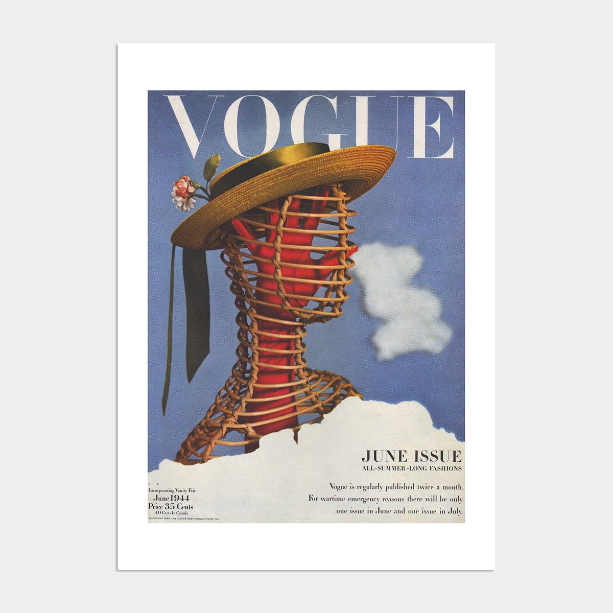 멜팅스튜디오(MELTING STUDIO) 빈티지 보그 액자 인테리어 포스터 / 14번 Vogue June 1944