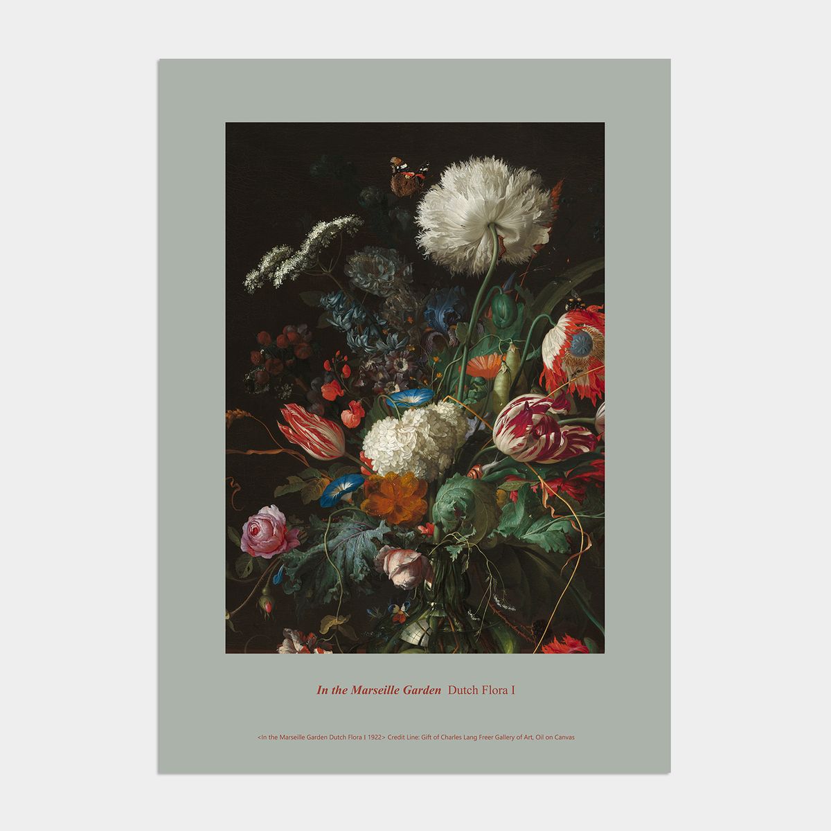 멜팅스튜디오(MELTING STUDIO) 빈티지 로코코 액자 인테리어 포스터 / 02번 In the Marseille Garden Dutch Flora 01