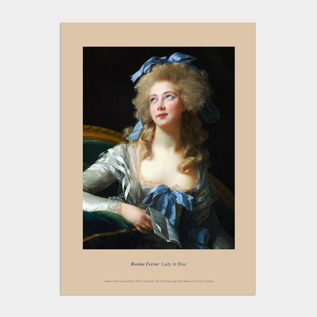 멜팅스튜디오(MELTING STUDIO) 빈티지 로코코 액자 인테리어 포스터 / 04번 Rosina Ferrar Lady in Blue