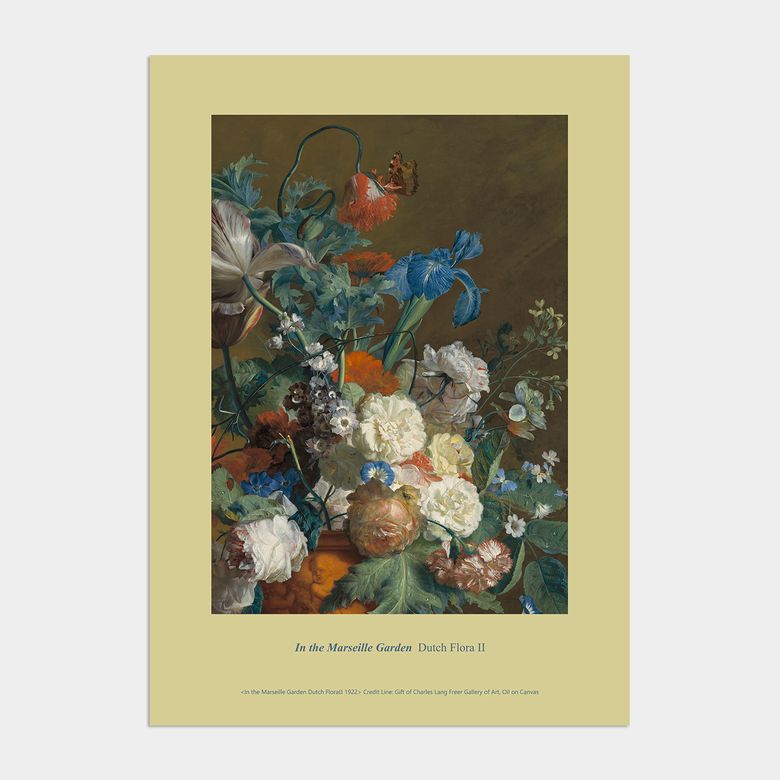 빈티지 로코코 액자 인테리어 포스터 / 14번 In the Marseille Garden Dutch Flora 02