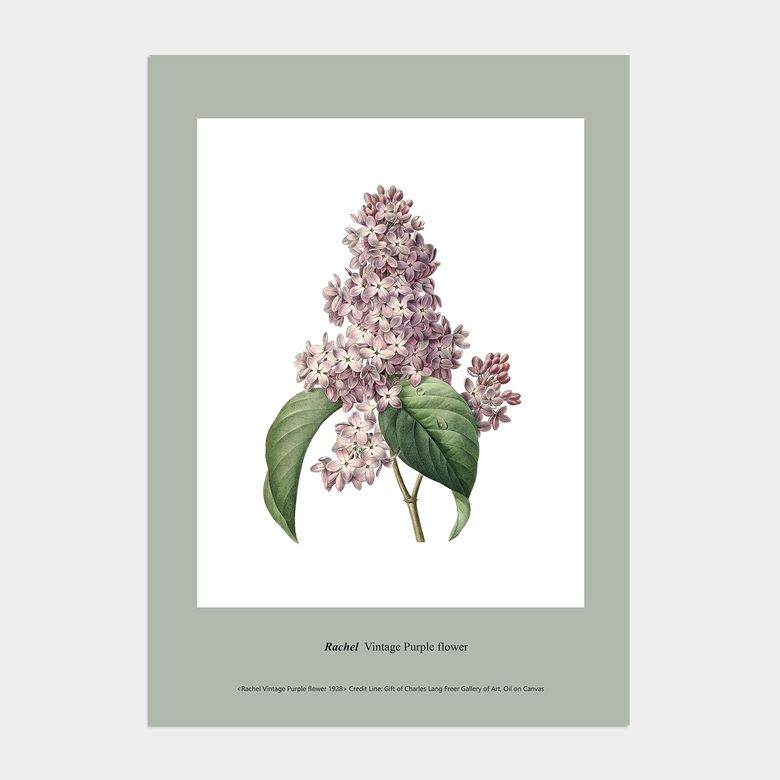 빈티지 로코코 액자 인테리어 포스터 / 17번 Vintage Purple Flower