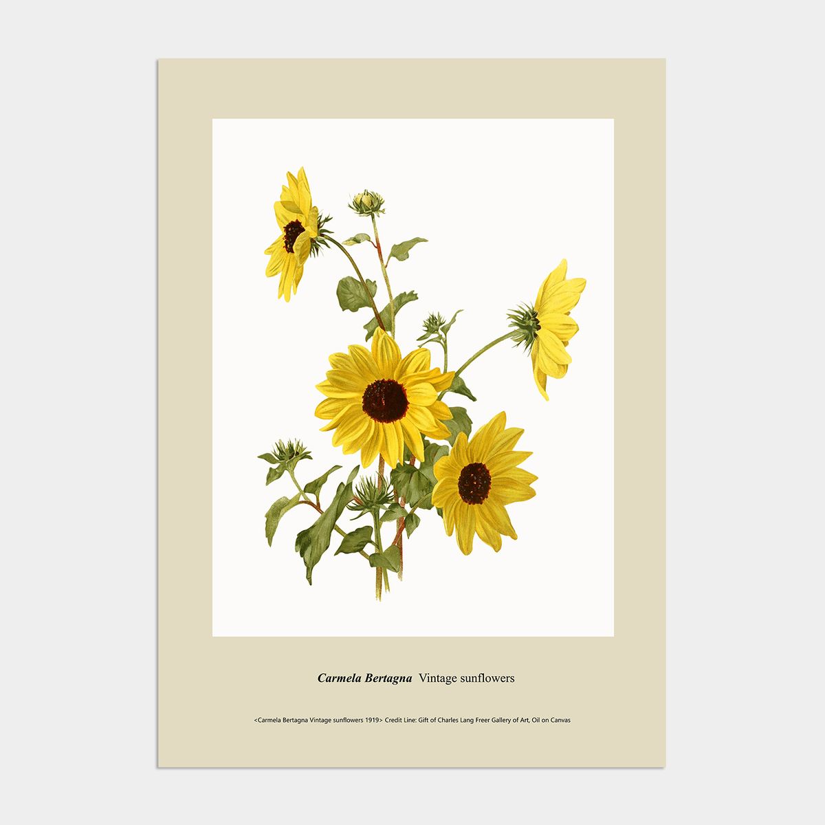 멜팅스튜디오(MELTING STUDIO) 빈티지 로코코 액자 인테리어 포스터 / 18번 Vintage Sunflowers