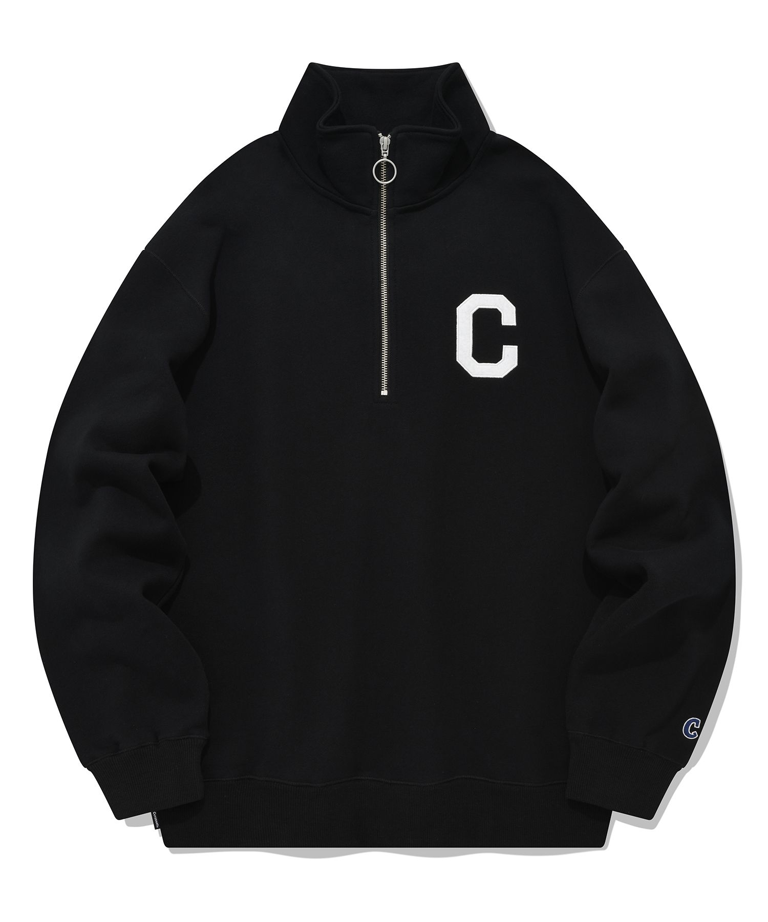 【COVERNAT】 C Logo Half Zip-up Covernat Unisex C Logo Half Zipup Sweatshirt Green