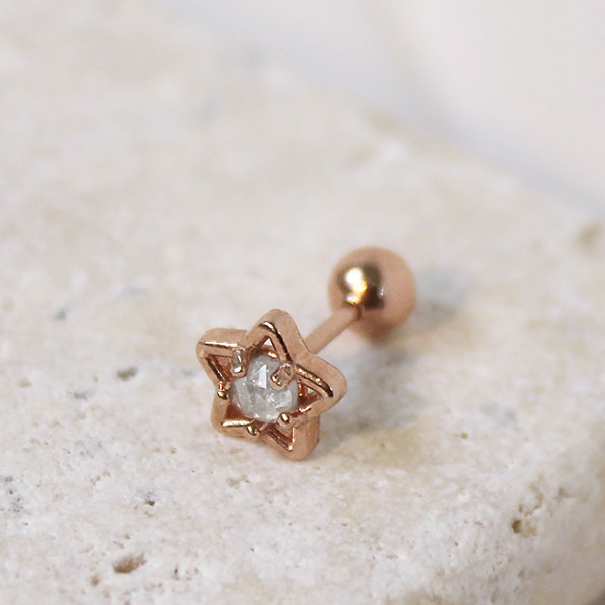 47베이지(47BAG) 925 Silver Etoile Diamond Ear Piercing
