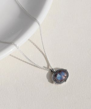 925실버 엔틱 원석목걸이 비앙카/ Bianca